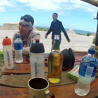 Drinks at the end of the days hike