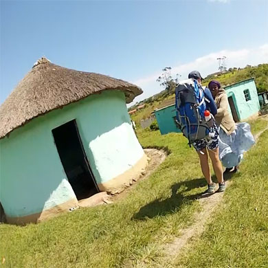 A hiker meeting a Pondo woman