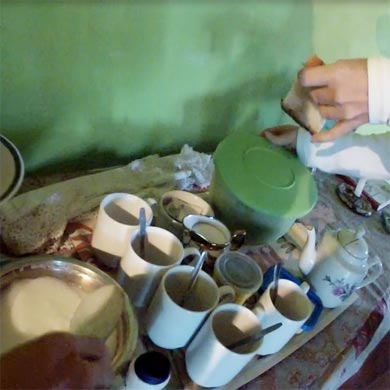 Breakfast at the overnight accommodation