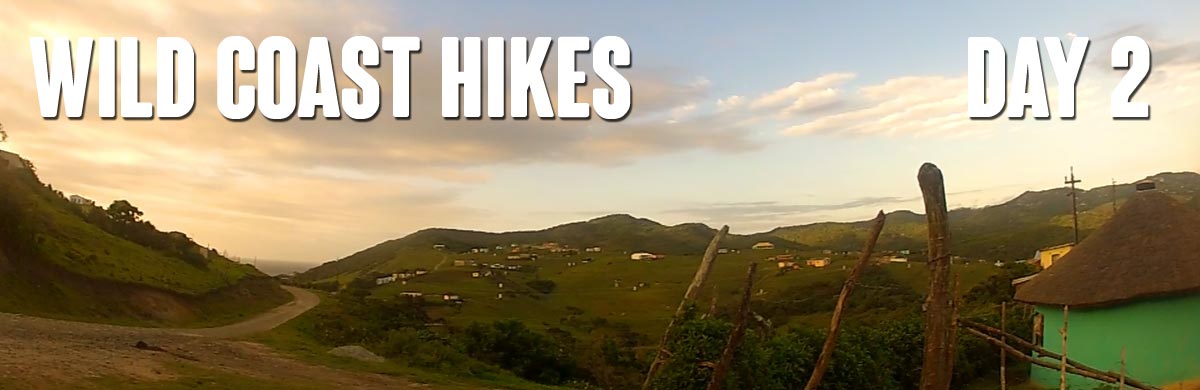 Sunset view of the Wild Coast, with a Xhosa village in the near distance